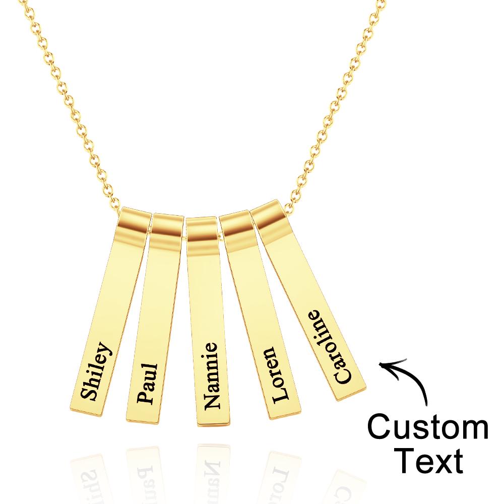 Any Name - Personalized Family Engraved Vertical 1-5 Names Necklace