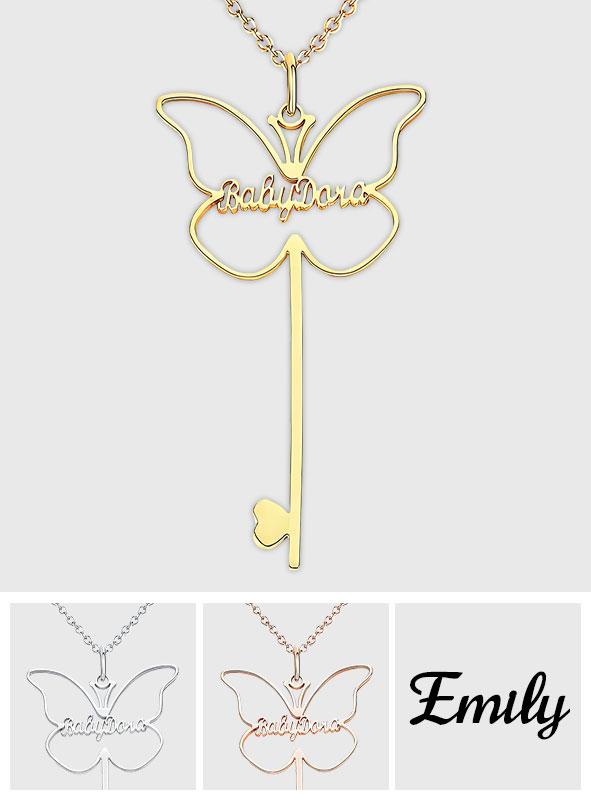 Butterfly Charm - Personalized Butterfly Necklace
