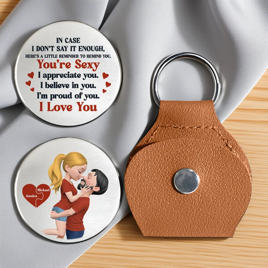 Personalized Pocket Hug Token With Love Message, Cute Couple Illustration, Unique Romantic Gift For Him Or Her