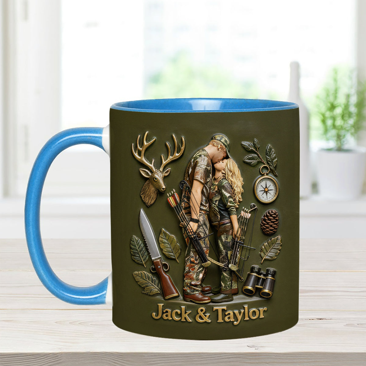 Custom From Any Photo - Personalized Hunting Set Accent Mug with Acrylic Stirrers