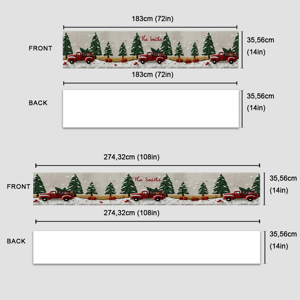 All Hearts Come Home For Christmas - Personalized Family Table Runner