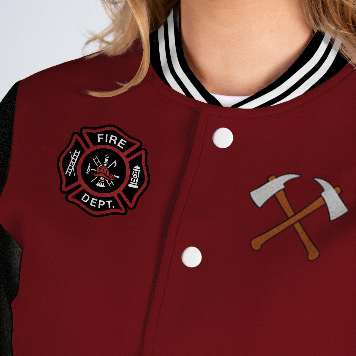 Custom Initial Jacket For Firefighter - Personalized Firefighter Varsity Jacket