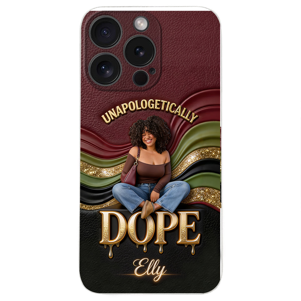 Happy Juneteeth, Black History, Black Pride - Personalized African American 3D Embossed Leather Phone Case