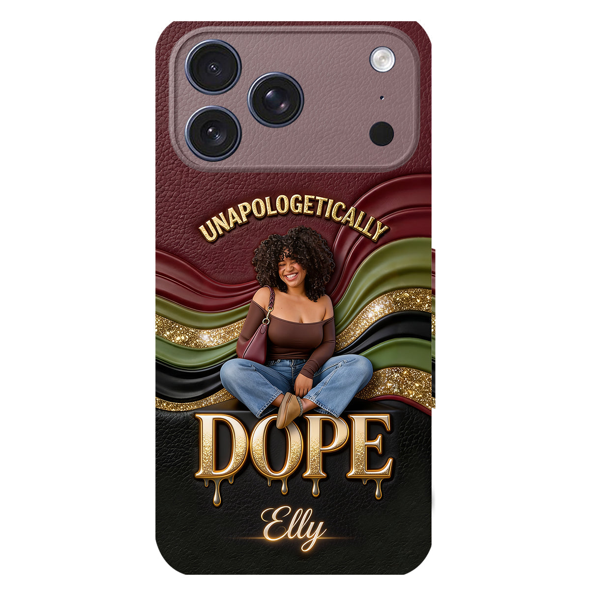 Happy Juneteeth, Black History, Black Pride - Personalized African American 3D Embossed Leather Phone Case