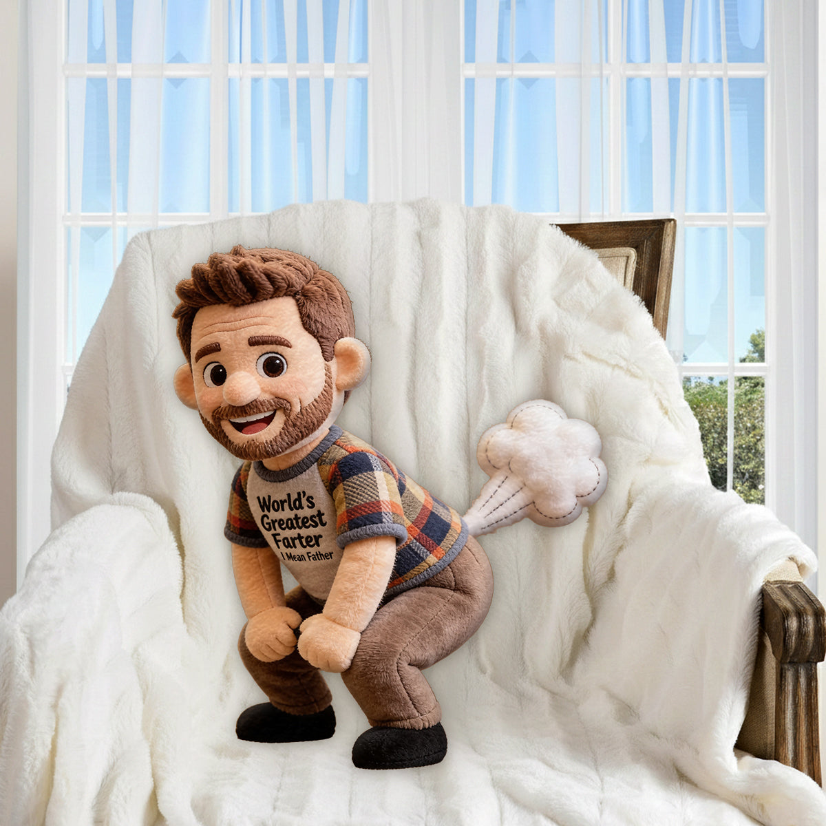 Custom Any Photo - Personalized Father Premium Faux Fur Pillow