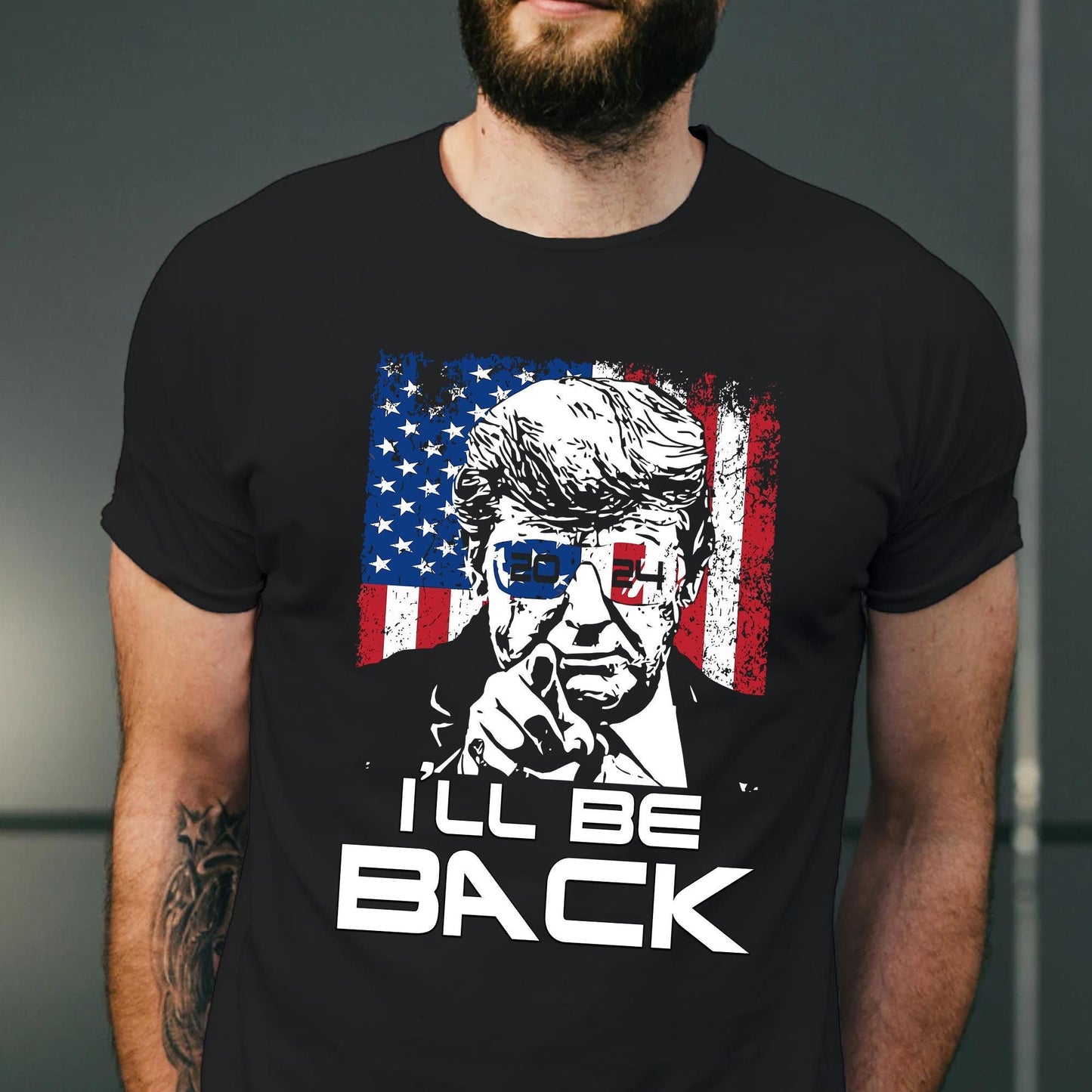 I'll Be Back 2024 President T Shirt, 4th of July Shirt, Republican Gift, American Political Shirt, Patriotic Funny Shirt, Election Vote Tee T-shirt & Hoodie