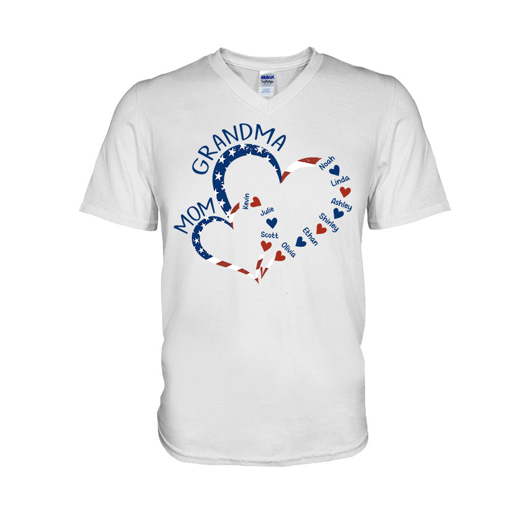 First Mom Now Grandma - Personalized Grandma T-shirt And Hoodie