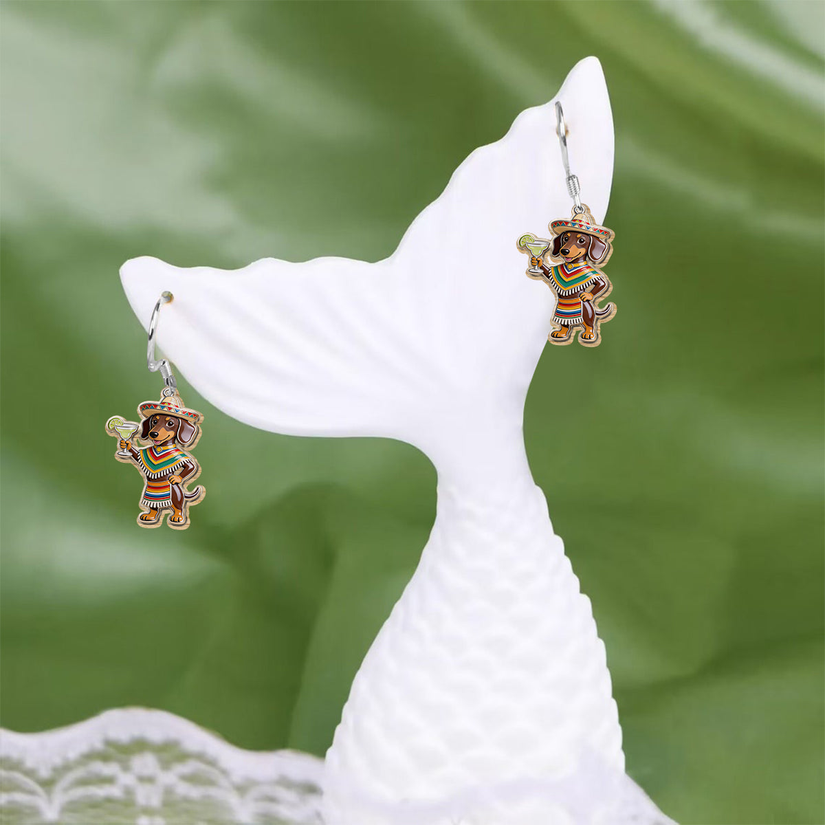 Custom Any Photo, Cinco De Mayo Earrings for Women - Personalized Dog Earrings