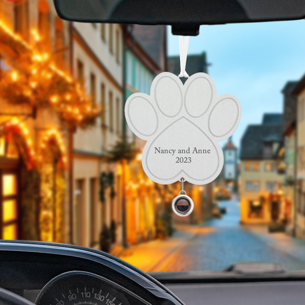 Dog Mom/ Cat Mom/ Dog Dad... - Personalized Dog Paw Projection Ornament