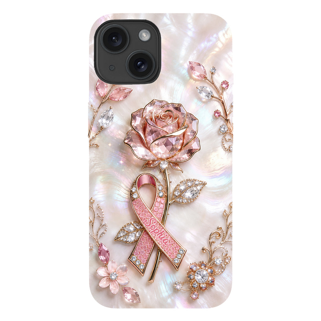 Faith Hope Love - Personalized Breast Cancer Awareness Full Print Phone Case & Phone Grip