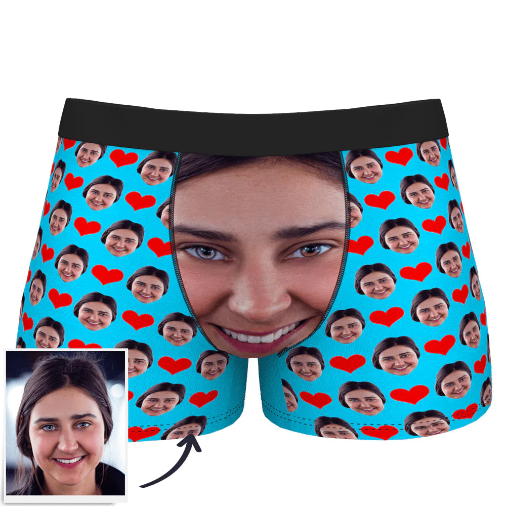Custom Wife Or Girlfriend Face Boxers - Personalized Couple Men's boxer briefs