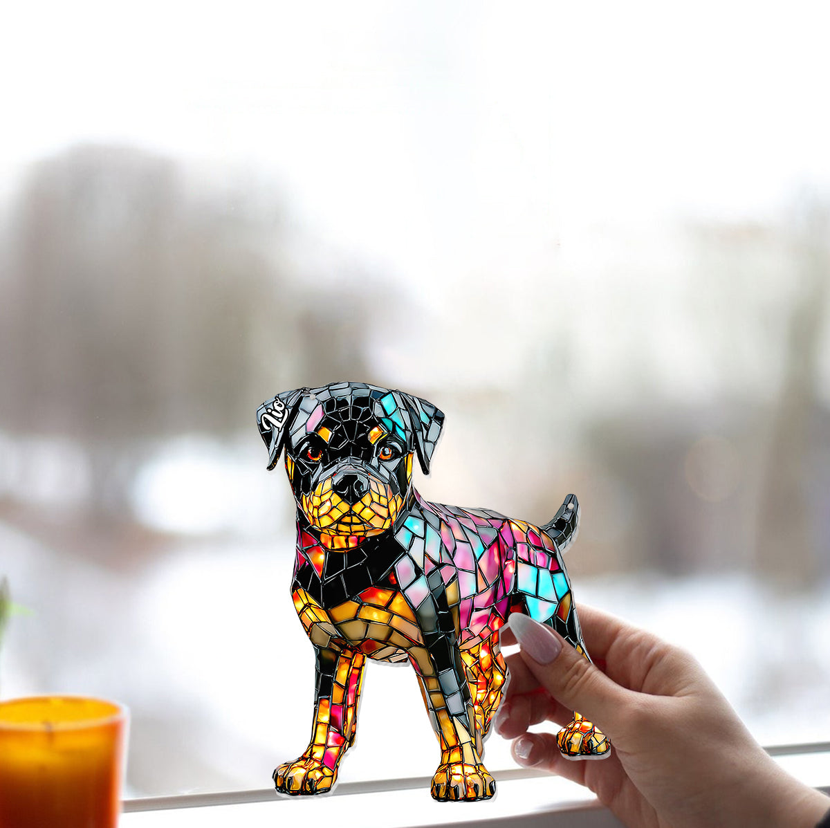 I Love My Dog - Personalized Dog Window Hanging Suncatcher Ornament