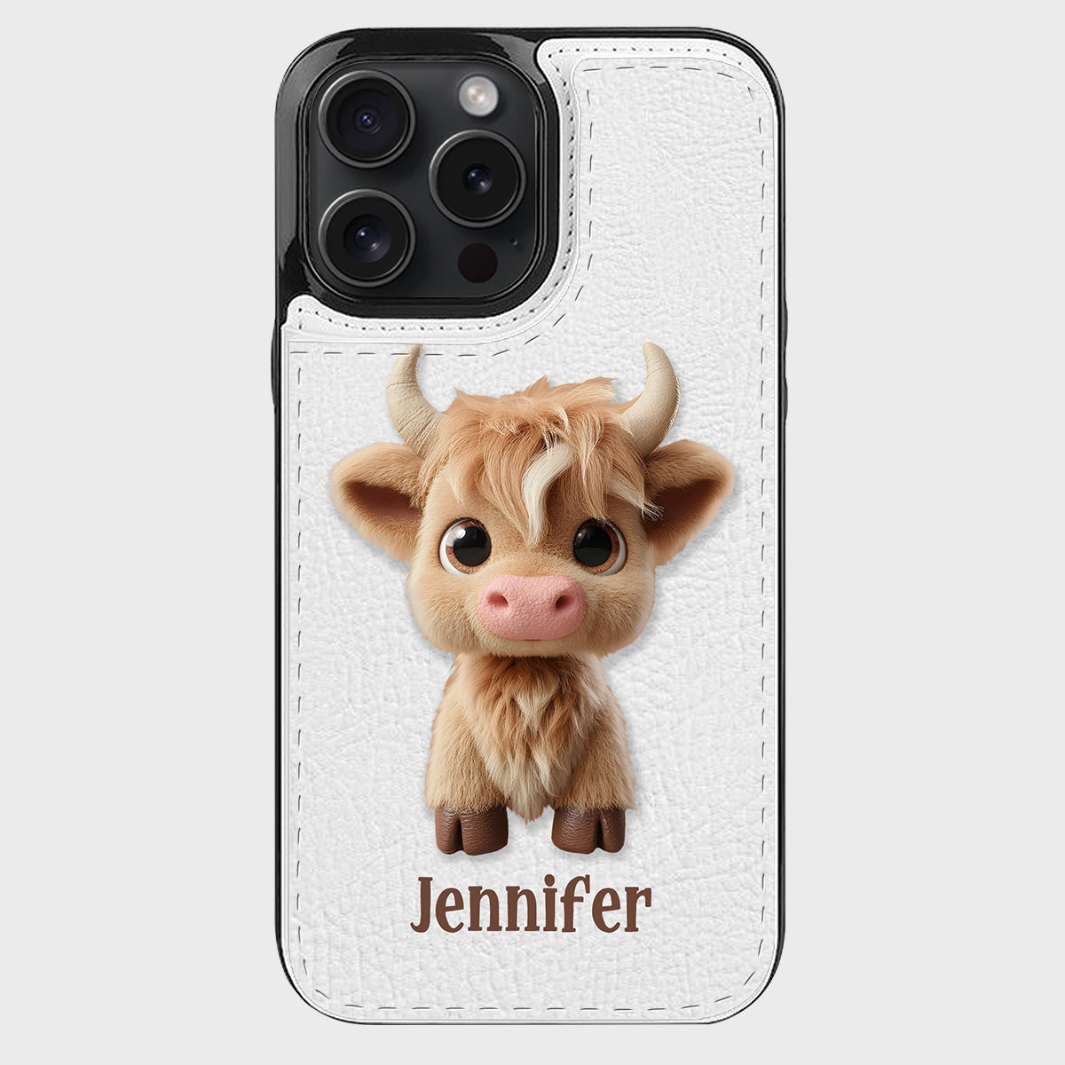 Cute Highland Cow - Personalized Highland Cow Foldable Wallet Phone Case