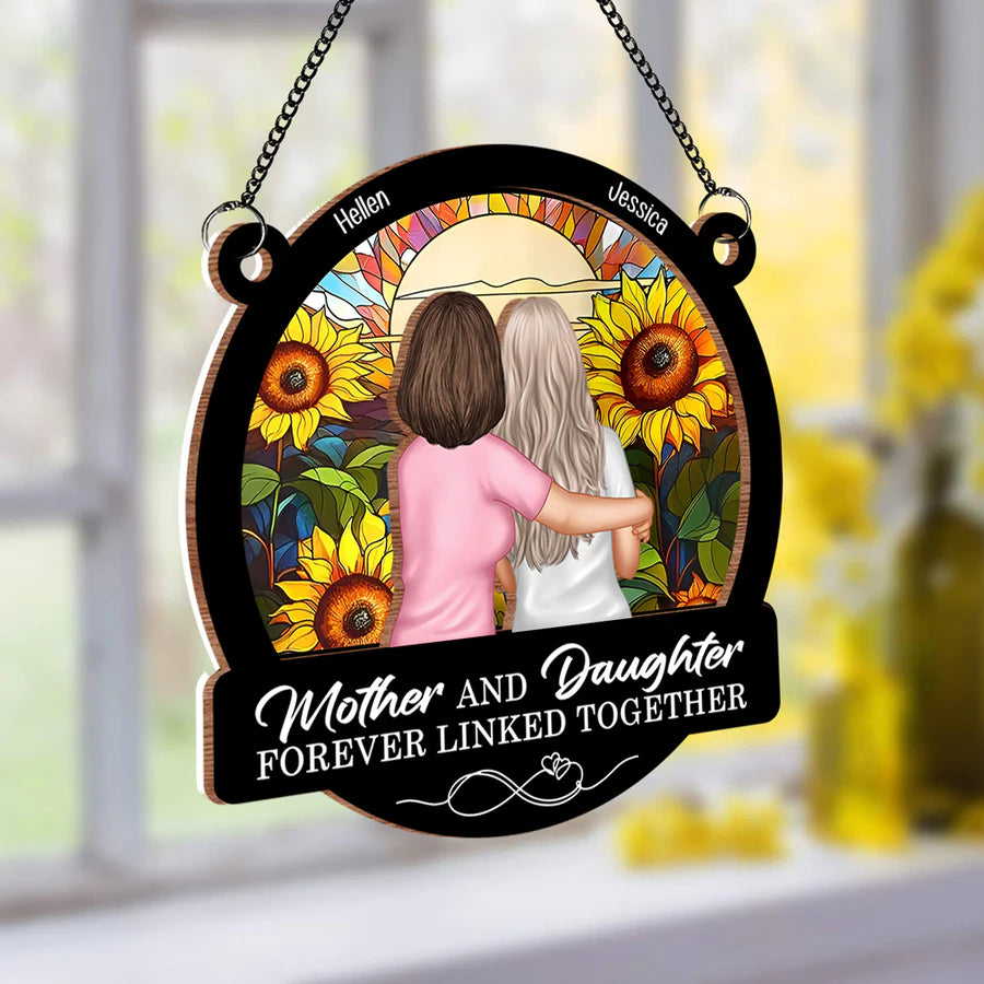 'Forever Linked Together' Mother-Daughter Sunflower Poster - Perfect Keepsake for Mom