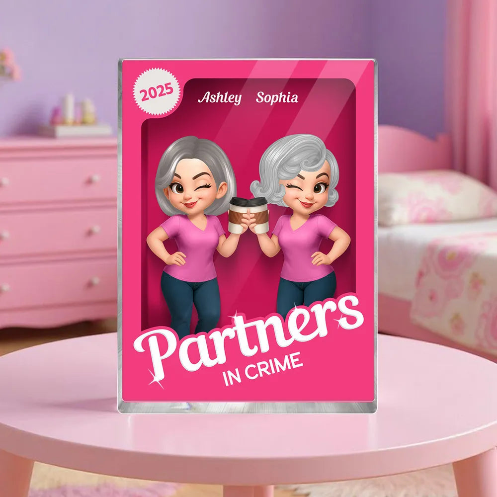 “Besties Forever” Personalized Acrylic Block Plaque – Cute Gift for Besties