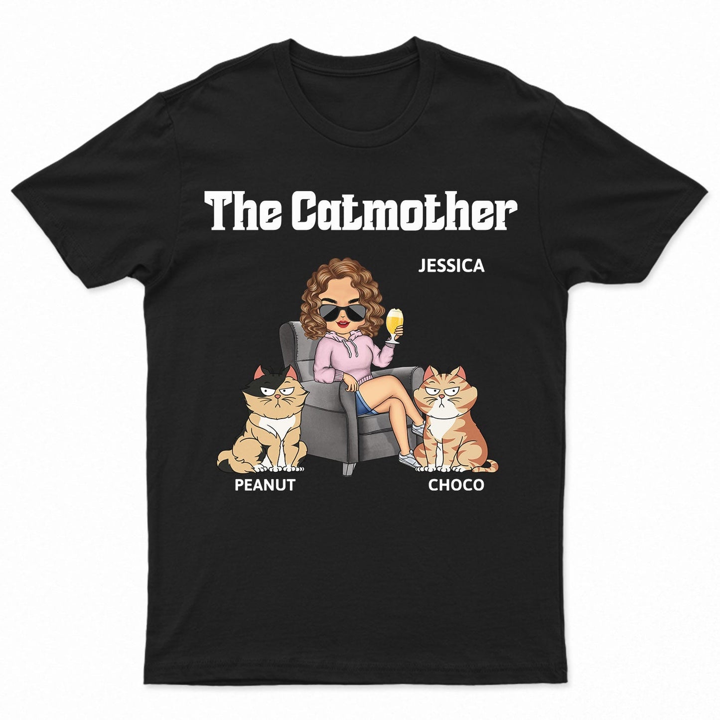 The Cat Mother Personalized T-Shirt - Gift for Cat Moms, Cat Lovers, Women, Yourself