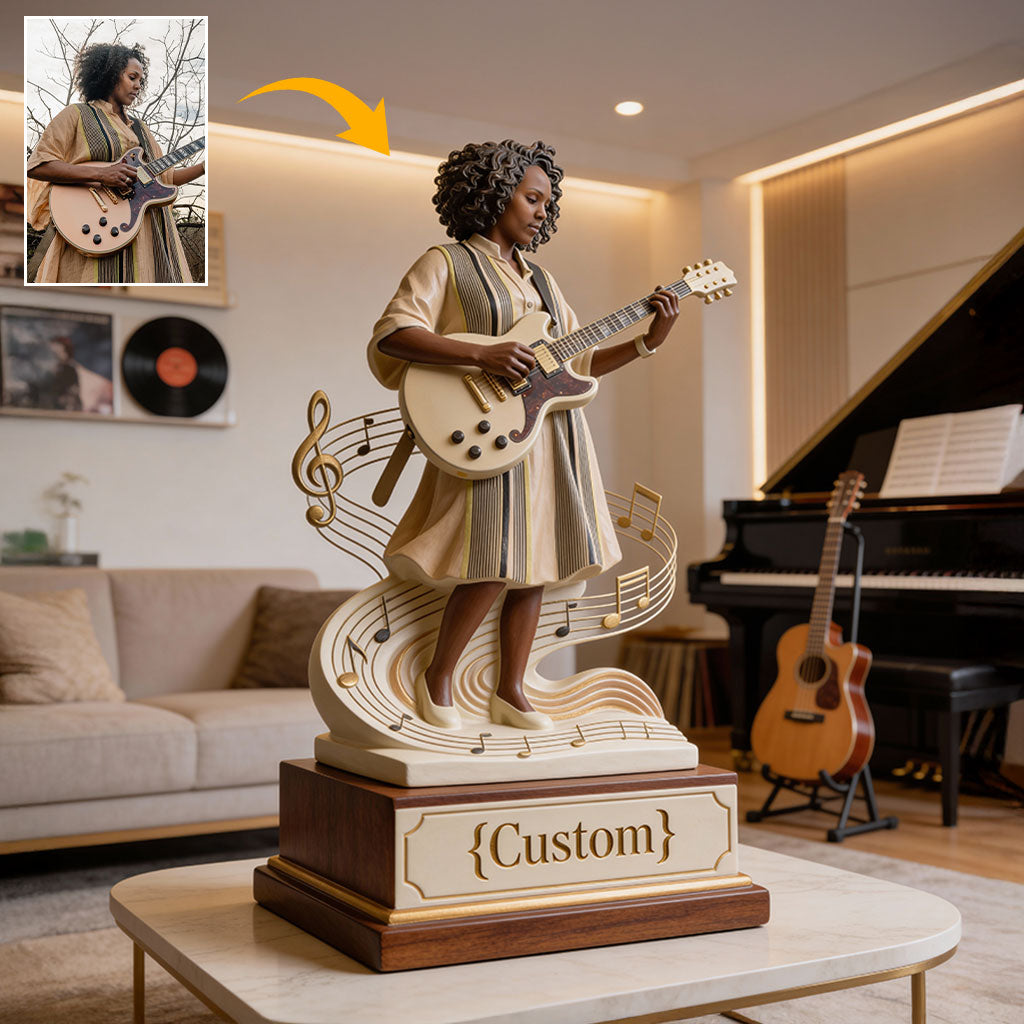Guitarist Gift, Music Lover - Personalized Guitar Custom Shaped Acrylic Plaque