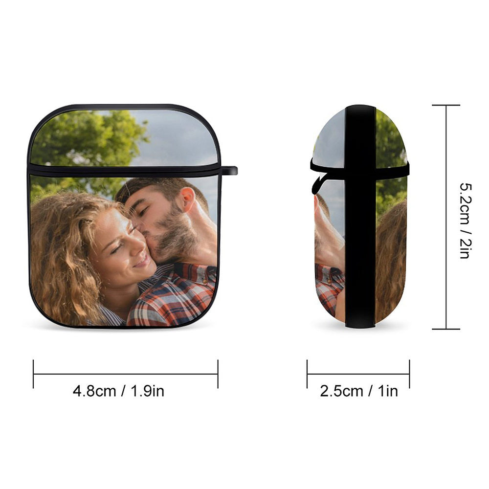 Custom Photo - Personalized Airpods 1/2 Case Cover With Keychain
