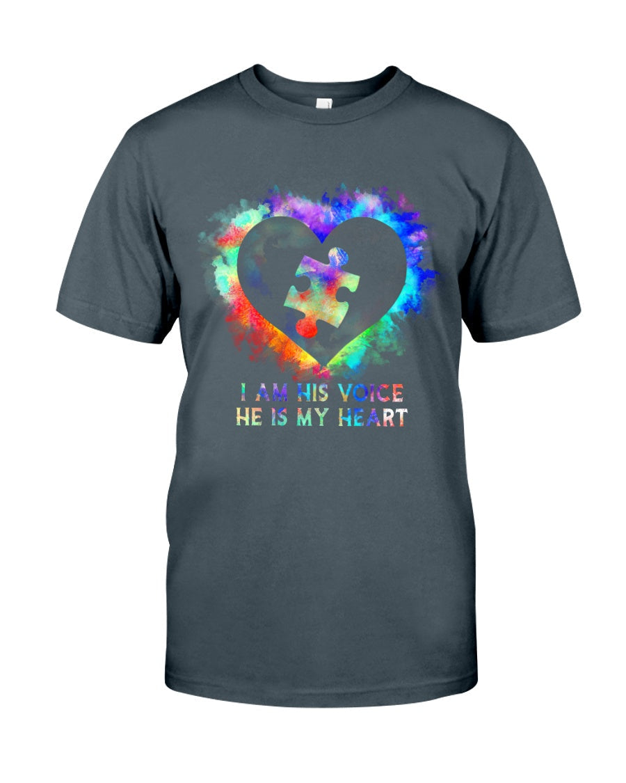 I Am His Voice He Is My Heart - Autism Awareness T-shirt and Hoodie 0520