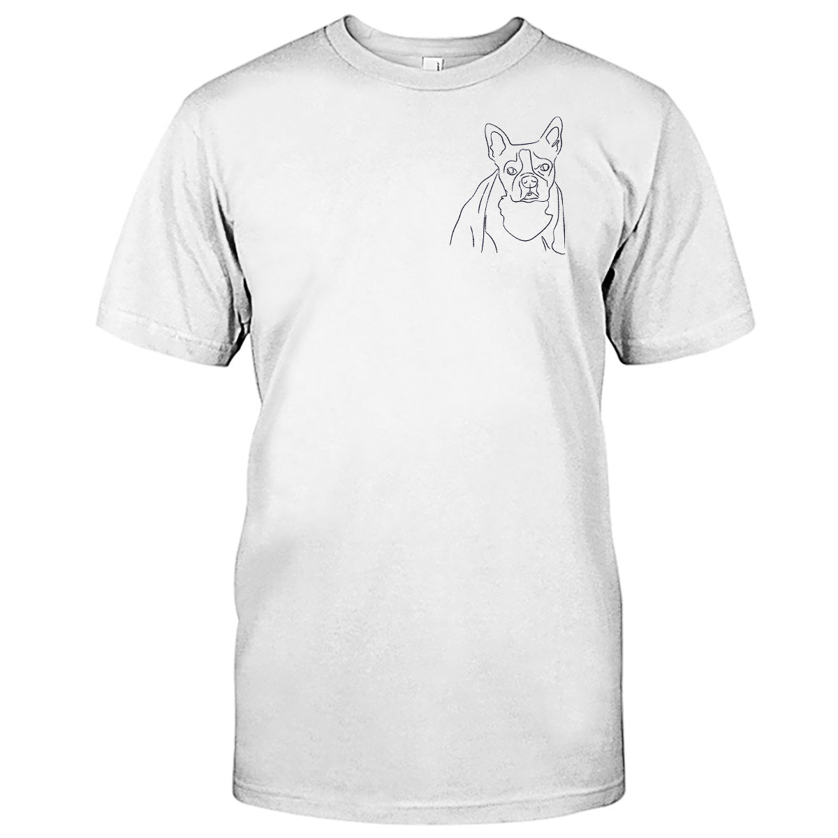 Custom Line Art - Personalized Dog Embroidered T-shirt