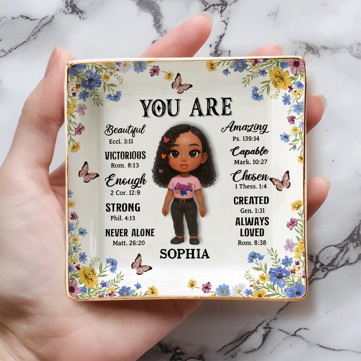 God Says You Are - Personalized Christian Fully Printed Jewelry Dish