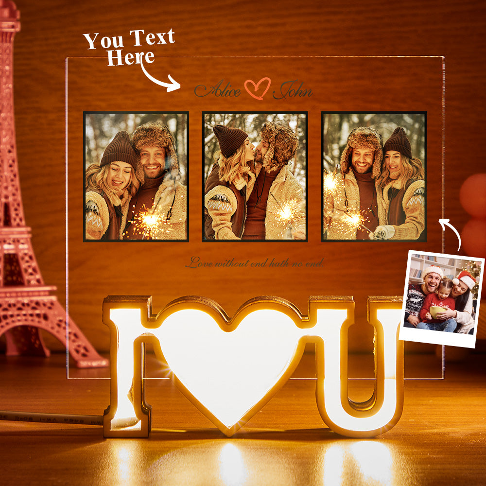 Custom Photo I Love You - gift for husband, wife, boyfriend, girlfriend - Personalized Photo Lamp
