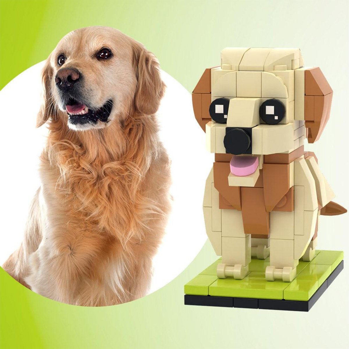 Any Photo - gift for cat lover, dog lover - Personalized Photo Brick Figures