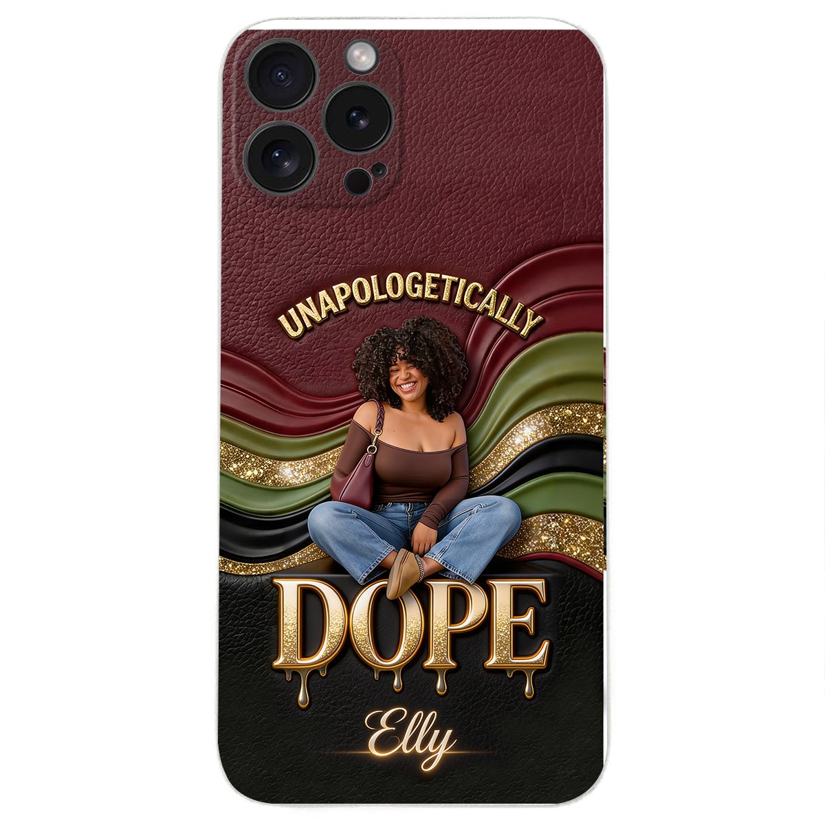 Happy Juneteeth, Black History, Black Pride - Personalized African American 3D Embossed Leather Phone Case