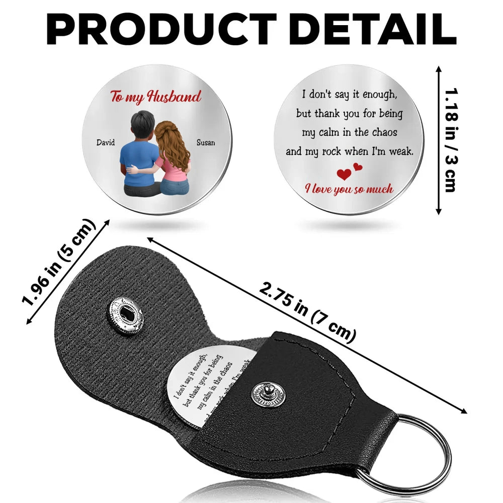 Personalized Pocket Hug Token for Husband, Custom Couple Hug Illustration, Everyday Keepsake, Unique Romantic Gift