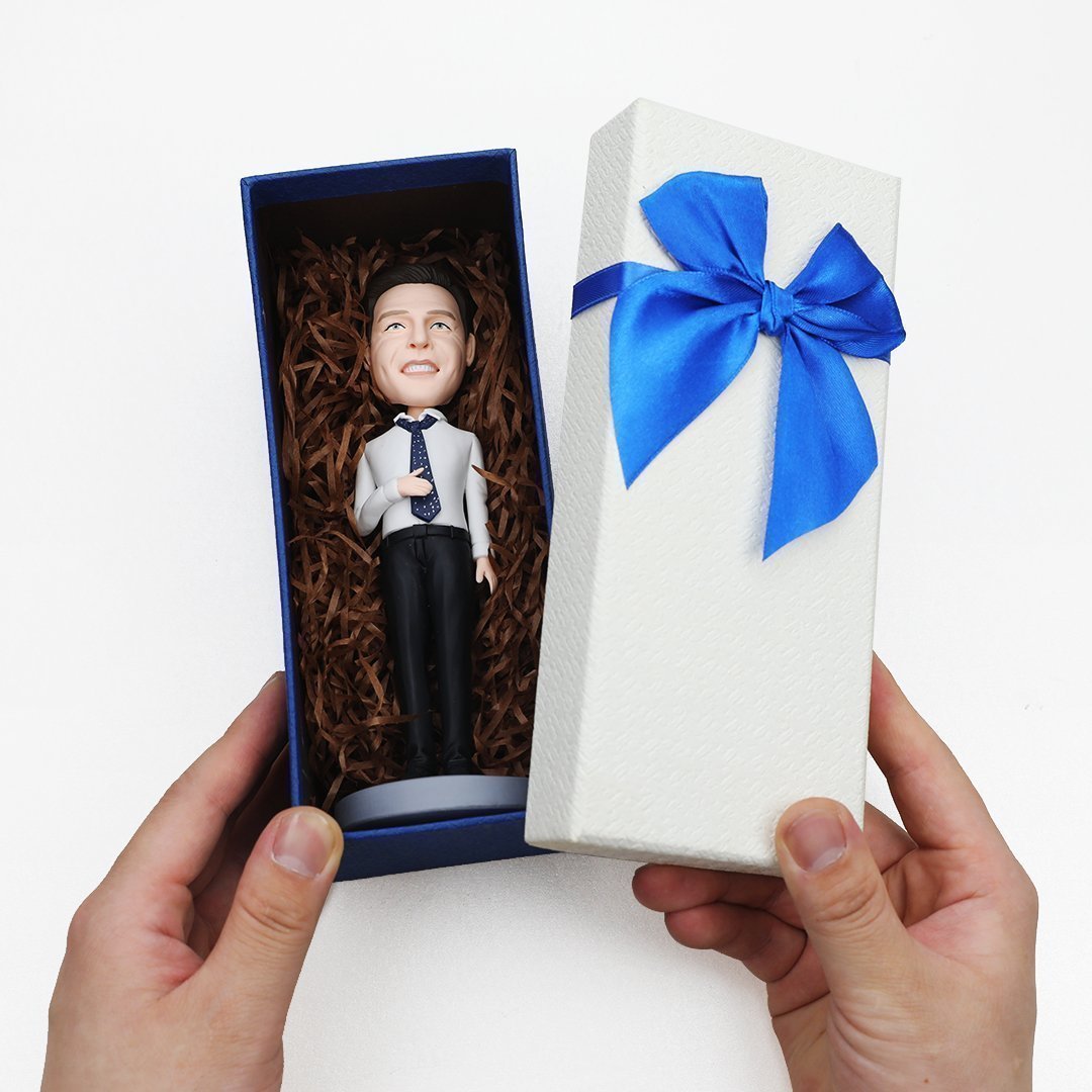 Man Santa Claus Hot Outfit - Personalized Funny Christmas Lying Man Bobblehead