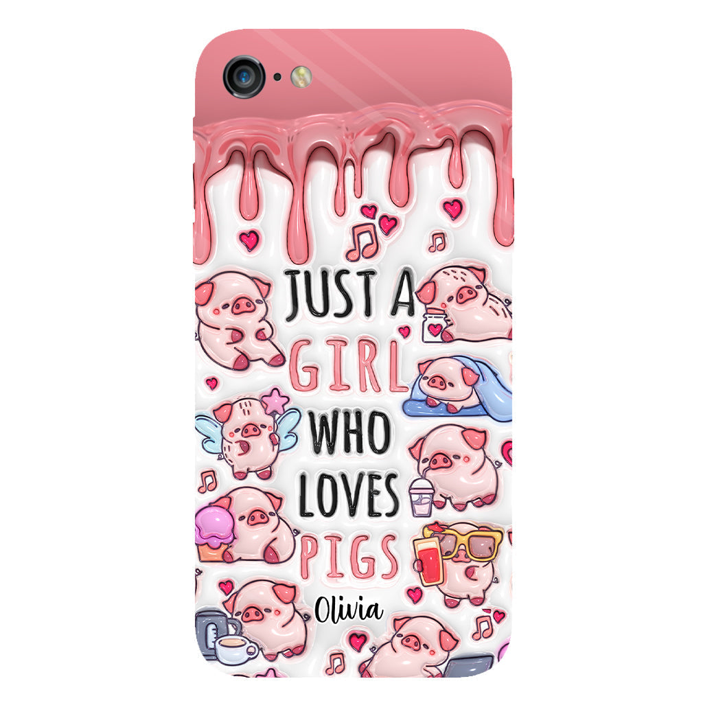 Just A Girl Who Loves Pigs - Personalized Pig Lover Full Print Phone Case