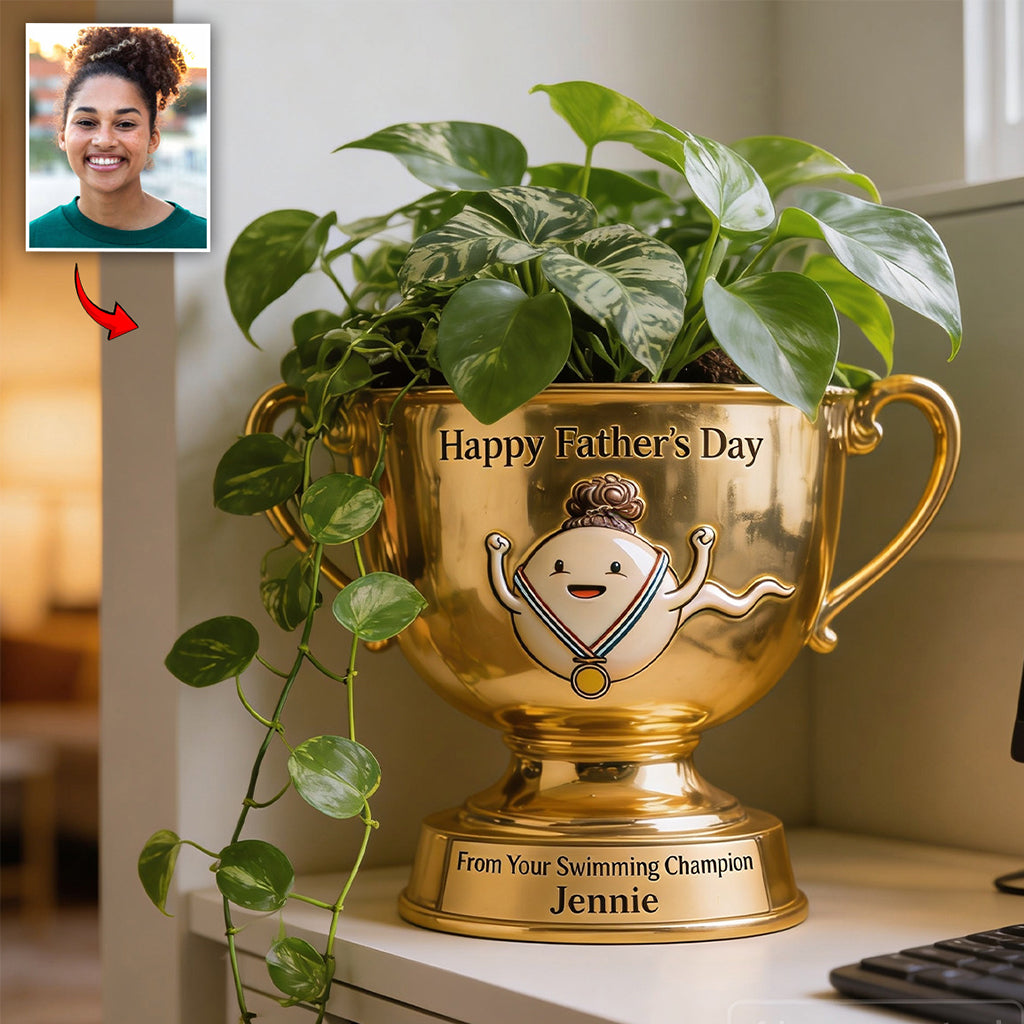 Happy Father's Day From Your Swimming Champion - Personalized Father Acrylic Pot