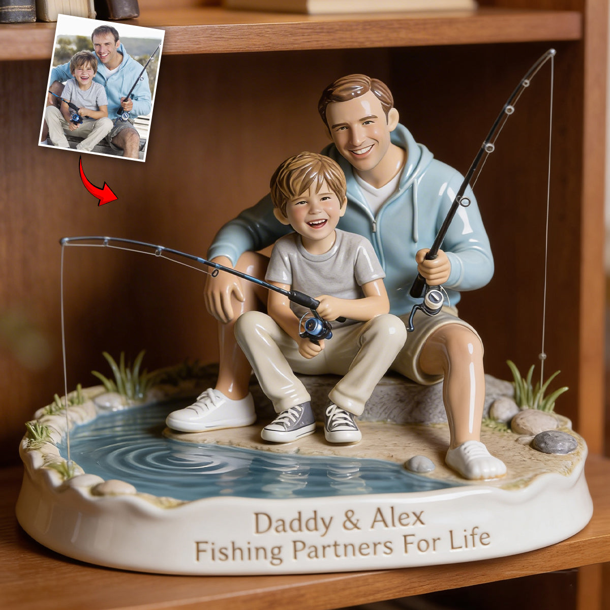 Fishing Partners For Life - Personalized Fishing Custom Shaped Acrylic Plaque