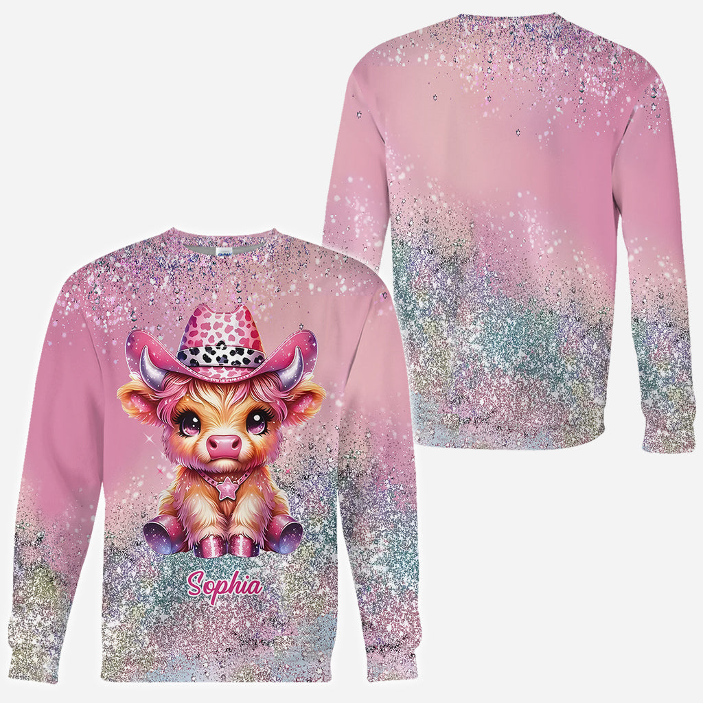Cute Highland Cow - Personalized Highland Cow All Over Shirt