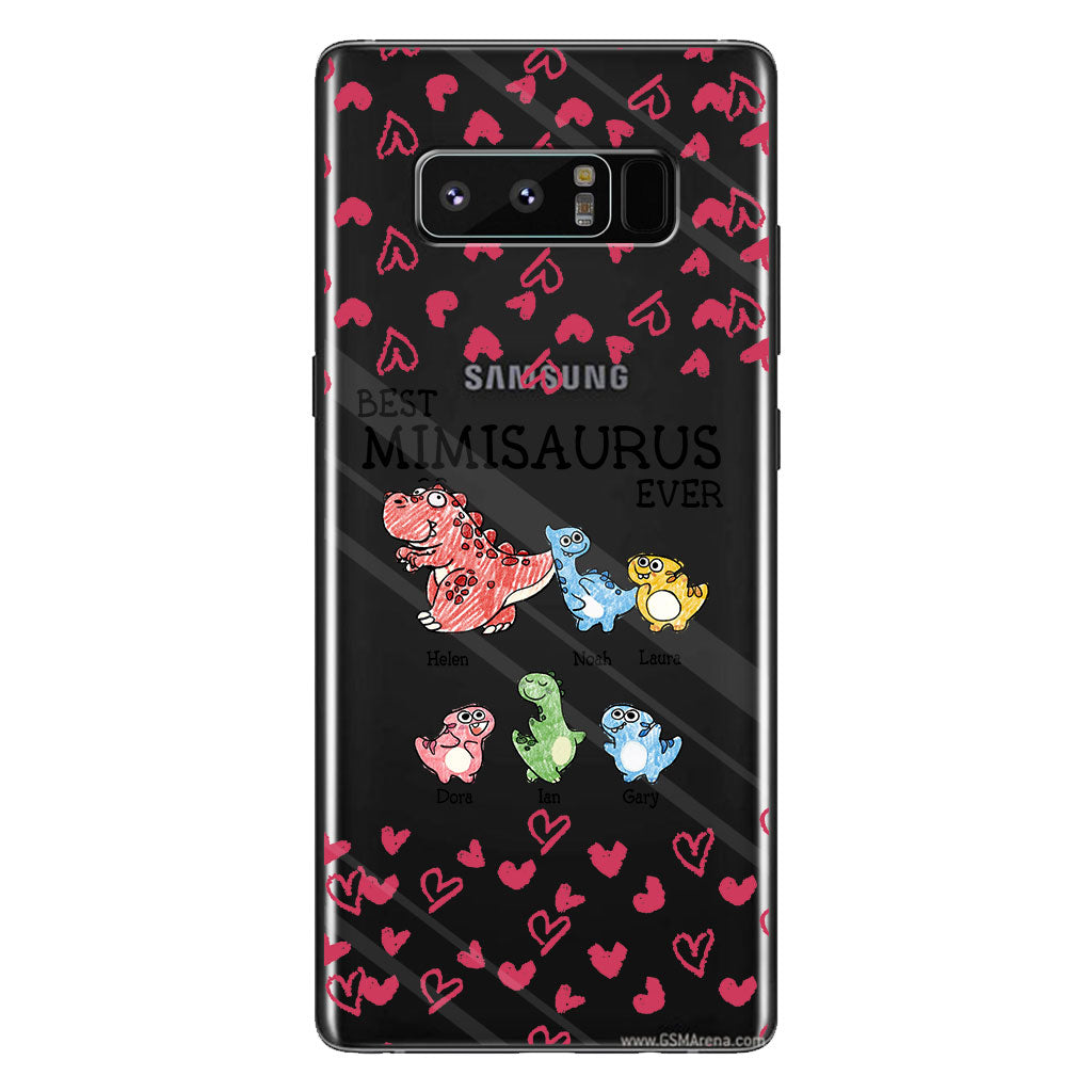 Best Mimisaurus Ever - Gift for grandma, grandpa, dad, mom, aunt, uncle - Personalized Clear Phone Case