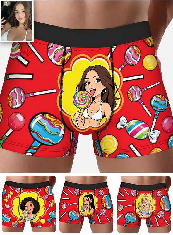 I Love My Lollipop - Personalized Spicy Couple Men’s Boxer Briefs