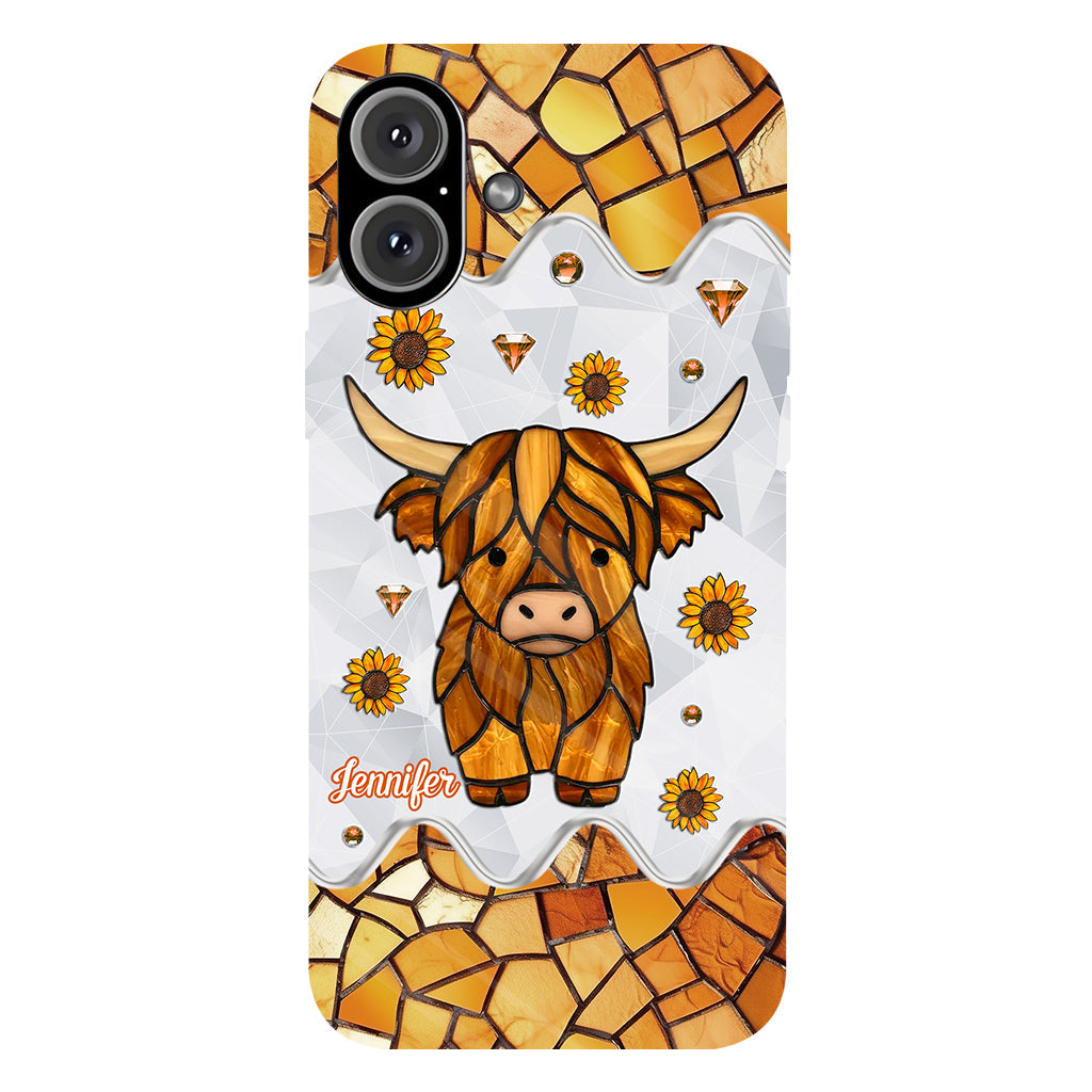 Adorable Highland Cow - Personalized Highland Cow Full Print Phone Case