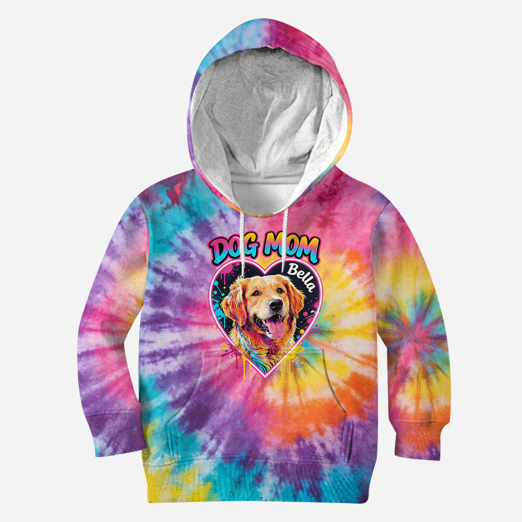 Custom Tie Dye Shirt For Dog Mom/ Dog Dad/ Cat Mom... - Personalized Dog All Over Shirt