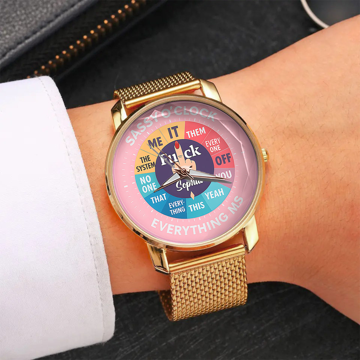 F*ck O'Clock Watch, Funny Gift For Her, Friends - Personalized Sarcasm Women Hand Watch