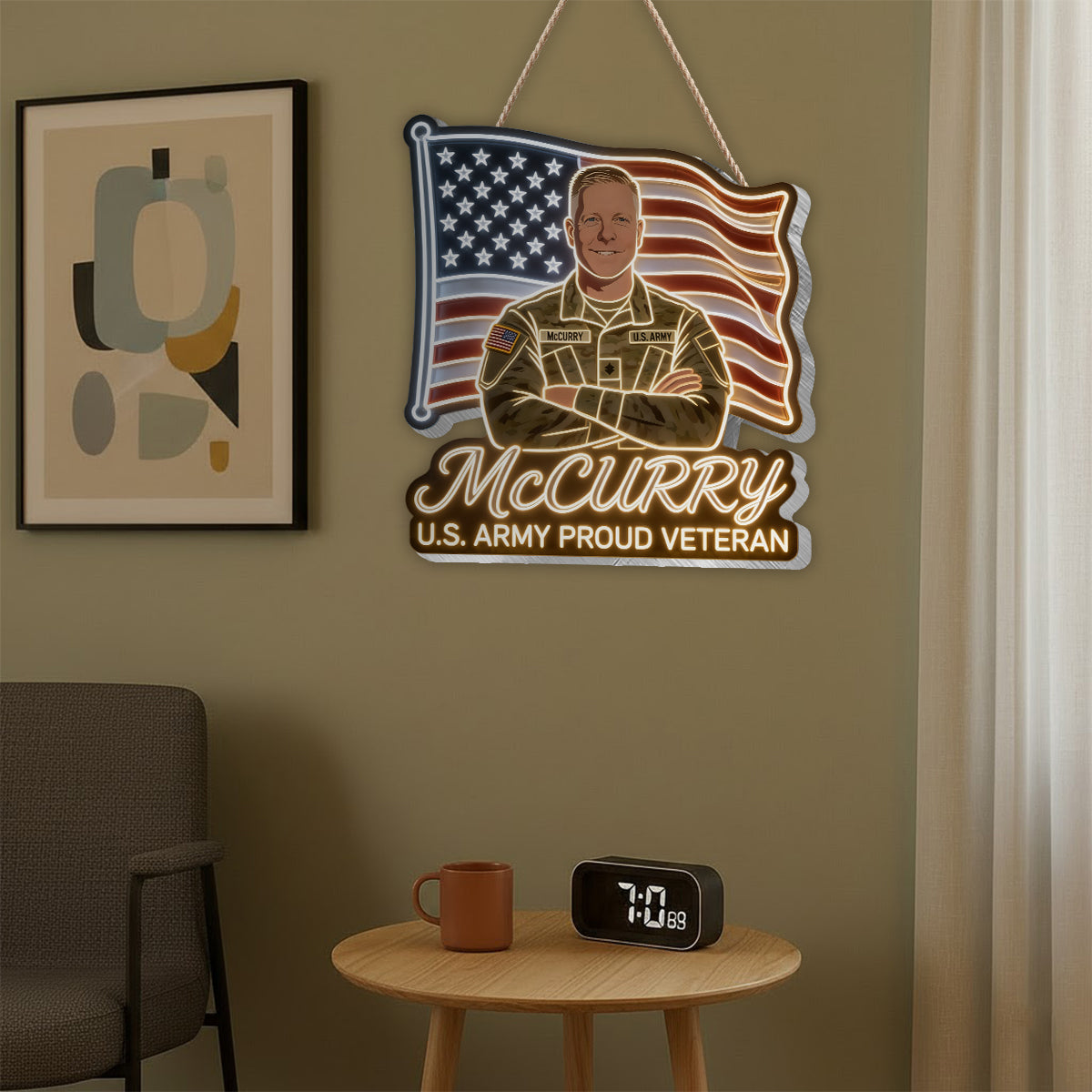 America Veteran - Personalized Veteran LED Light Acrylic Sign
