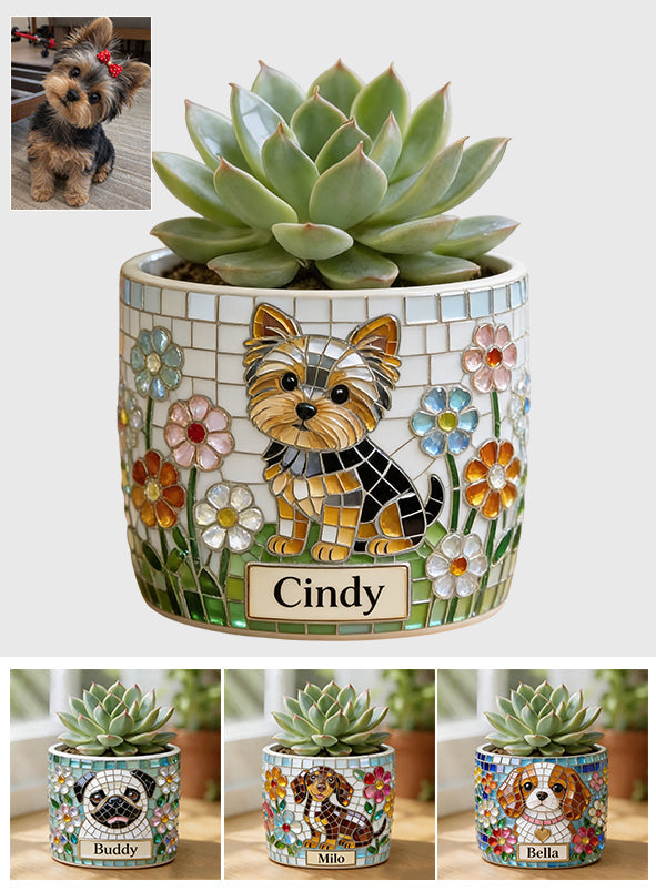 Custom Any Photo - Personalized Dog Ceramic Plant Pot