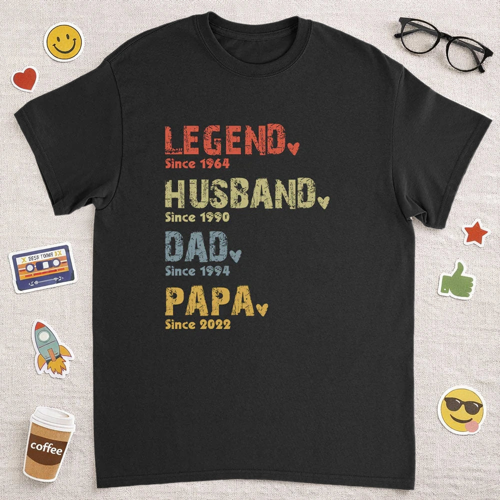 Legend Husband Dad Papa Classic Tee, Personalized Family Quote Shirt, Meaningful Unique Gift for Dad or Grandpa