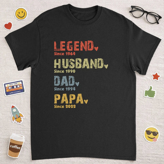 Legend Husband Dad Papa Classic Tee, Personalized Family Quote Shirt, Meaningful Unique Gift for Dad or Grandpa