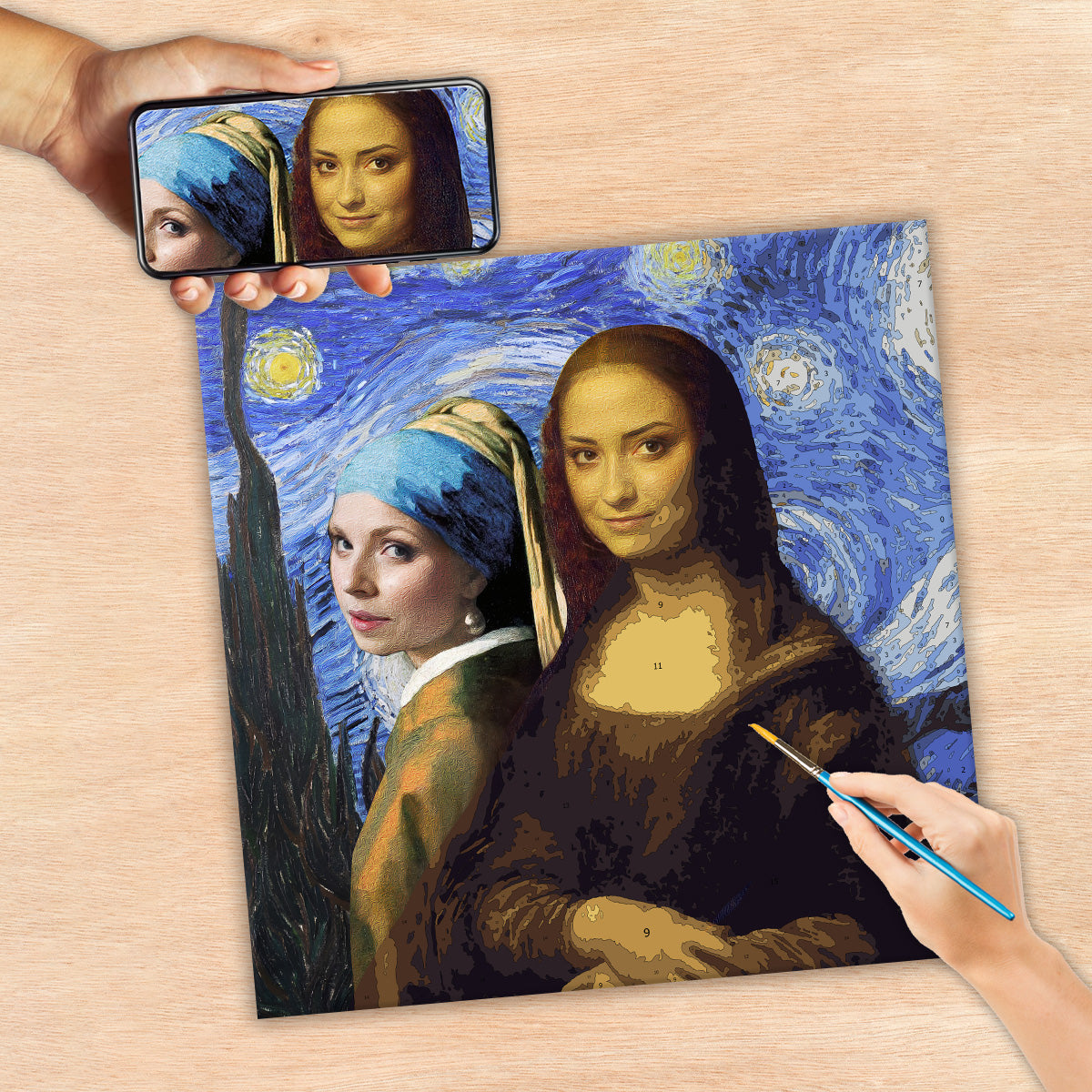 Bestie Selfie Mona Lisa Girl With Pearl Earrings - Personalized Bestie Paint By Numbers Kit