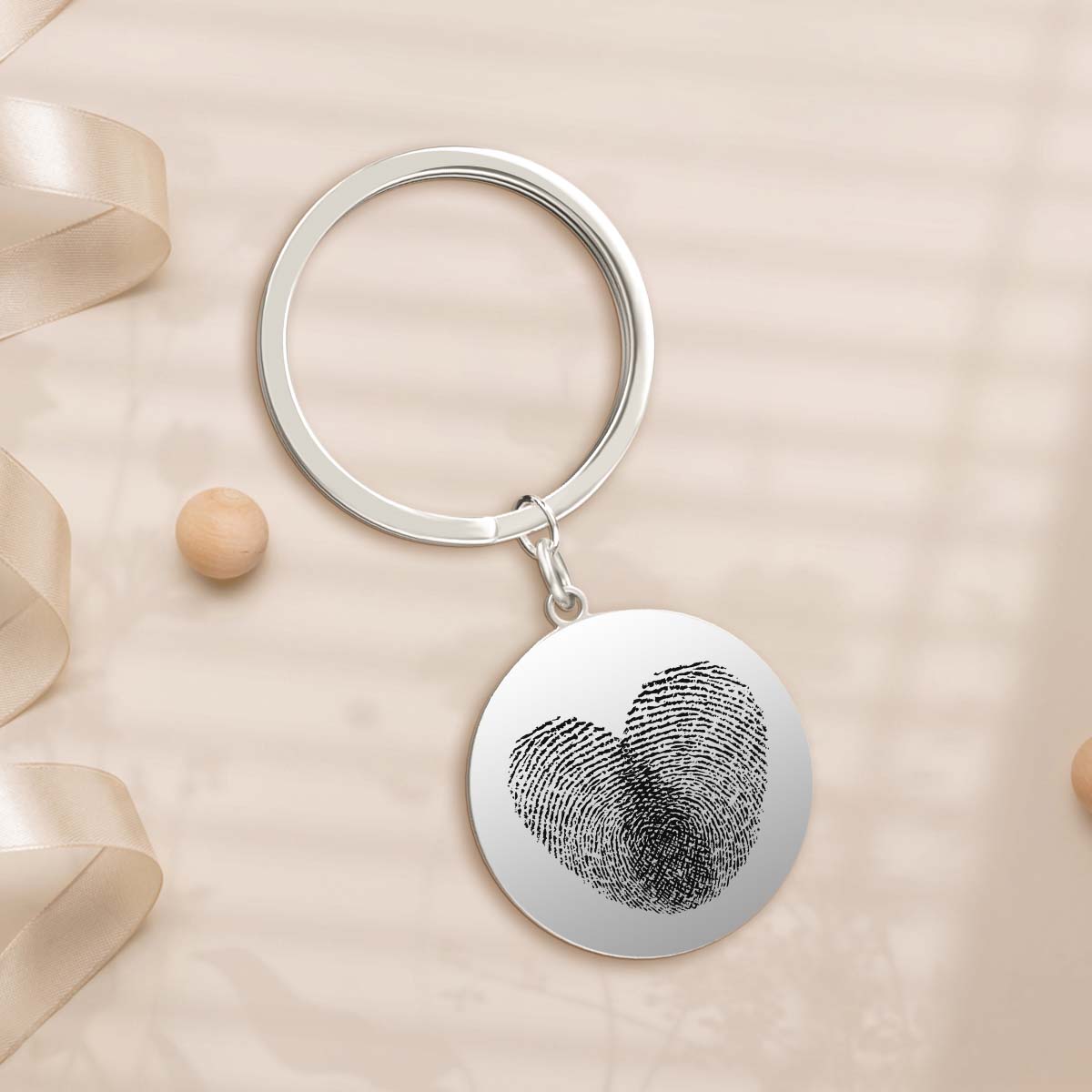 Custom Fingerprints Fingerprint Keychain - gift for girlfriend, boyfriend, wife, husband - Personalized Keychain