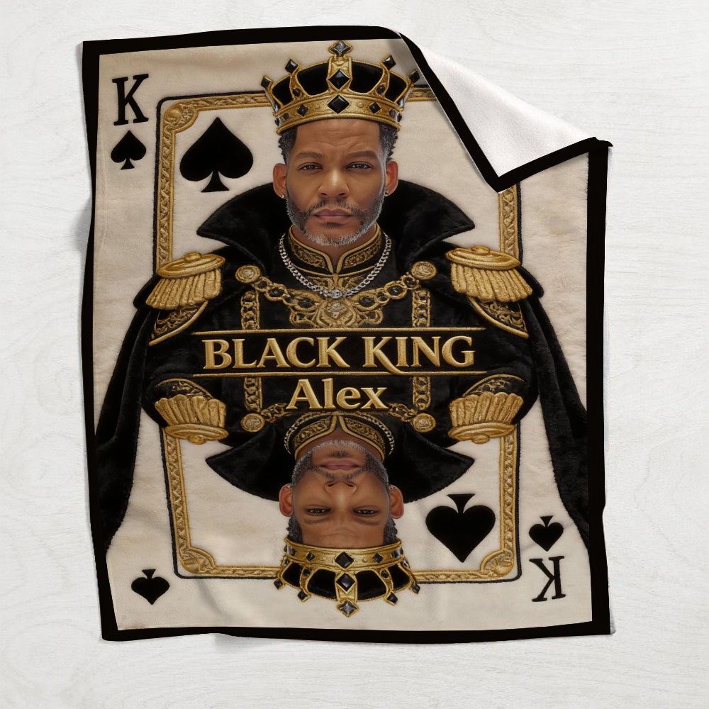 Black King - Personalized African American Blanket