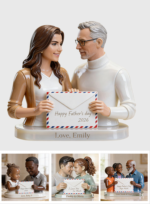 Letter For Dad Papa - Happy Father's Day - Personalized Father Custom Shaped Acrylic Plaque
