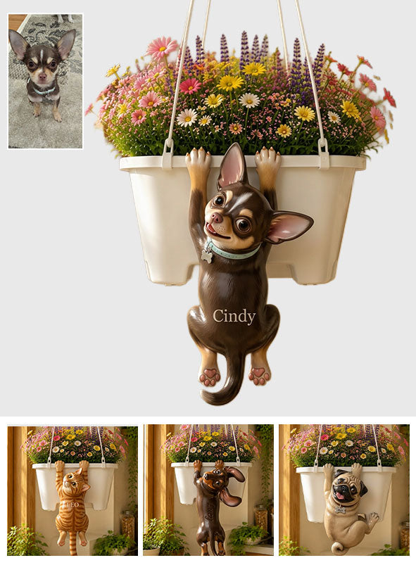 Custom Any Photo Funny Pet - Personalized Dog Hanging Pot