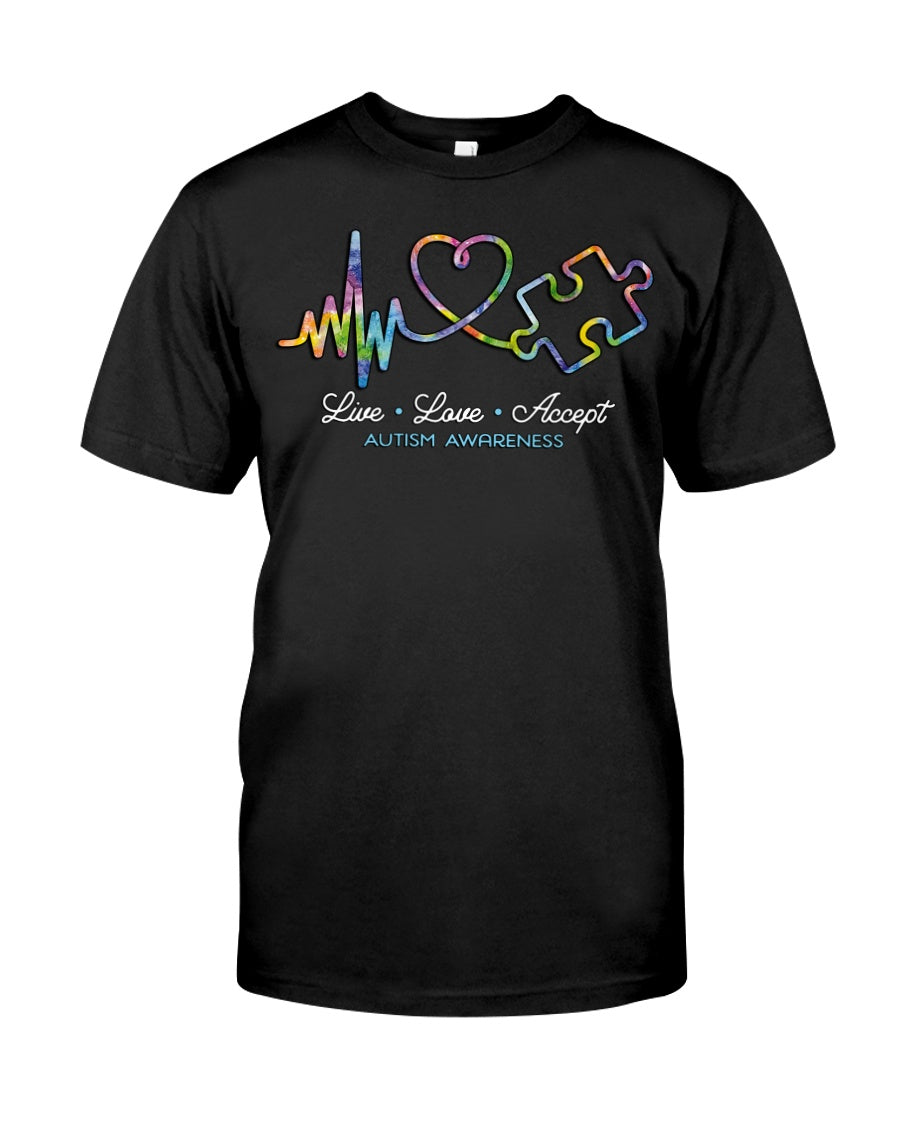 Live Love Accept - Autism Awareness T-shirt and Hoodie 0921