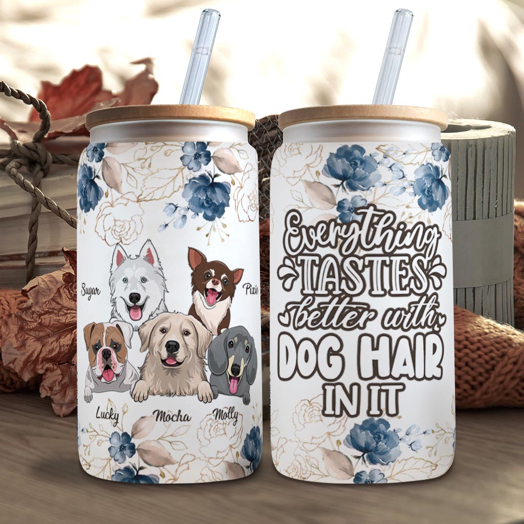 Everything Tastes Better - Cat gift for dog lover - Personalized Can Glass